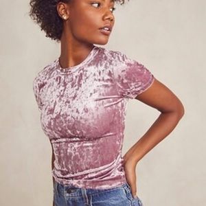NWT Free People Lavender Velvet T sz. Small